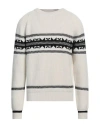 Paolo Pecora Man Sweater Ivory Size Xl Virgin Wool In White