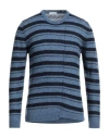 Paolo Pecora Man Sweater Slate Blue Size M Virgin Wool, Polyamide In Blue