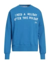 Paolo Pecora Man Sweatshirt Azure Size M Cotton In Blue