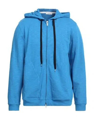 Paolo Pecora Man Sweatshirt Azure Size L Cotton In Blue