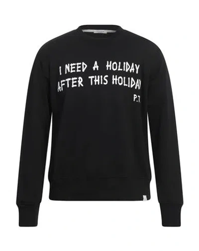 Paolo Pecora Man Sweatshirt Black Size S Cotton