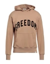 Paolo Pecora Man Sweatshirt Camel Size Xxl Cotton, Elastane In Beige