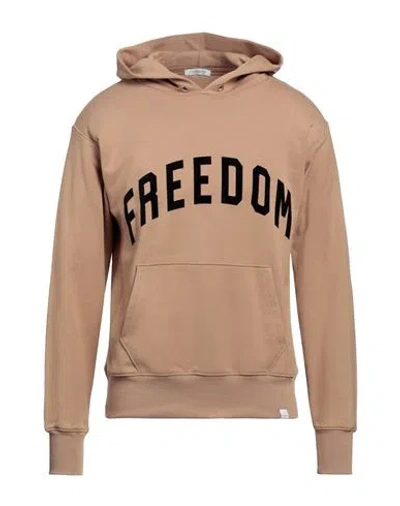 Paolo Pecora Man Sweatshirt Camel Size Xxl Cotton, Elastane In Beige