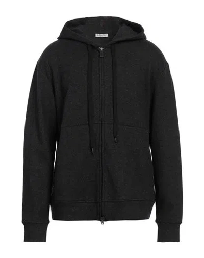Paolo Pecora Man Sweatshirt Charcoal Size Xxl Cotton, Viscose, Polyamide, Elastane