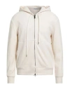 Paolo Pecora Man Sweatshirt Cream Size L Cotton, Viscose, Polyamide, Elastane In White
