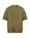 Paolo Pecora Man Sweatshirt Military Green Size Xxl Cotton In Green