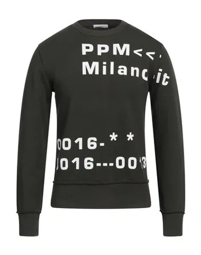 Paolo Pecora Man Sweatshirt Military Green Size S Cotton
