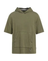 Paolo Pecora Man Sweatshirt Military Green Size Xxl Cotton