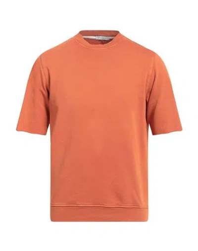 Paolo Pecora Man Sweatshirt Orange Size M Cotton