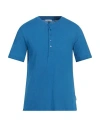 Paolo Pecora Man T-shirt Azure Size M Cotton In Blue
