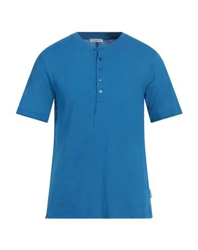 Paolo Pecora Man T-shirt Azure Size M Cotton In Blue