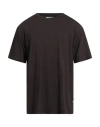 Paolo Pecora Man T-shirt Dark Brown Size L Cotton
