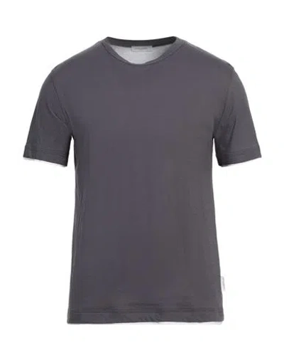 Paolo Pecora Man T-shirt Lead Size Xxl Cotton In Grey