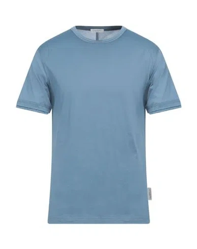 Paolo Pecora Man T-shirt Slate Blue Size M Cotton In Blue