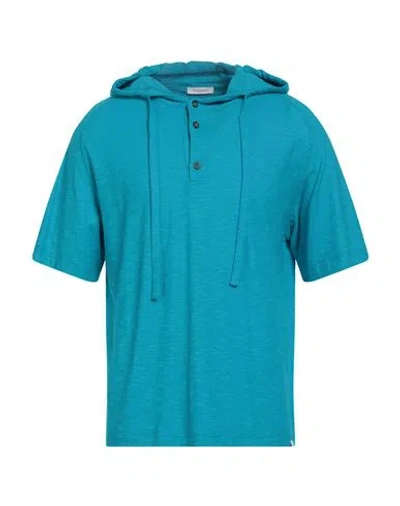 Paolo Pecora Man T-shirt Turquoise Size Xl Cotton, Linen In Blue