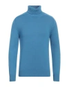 Paolo Pecora Man Turtleneck Azure Size M Virgin Wool In Blue