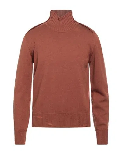 Paolo Pecora Man Turtleneck Brown Size L Virgin Wool