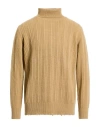 Paolo Pecora Man Turtleneck Camel Size Xl Virgin Wool In Nude