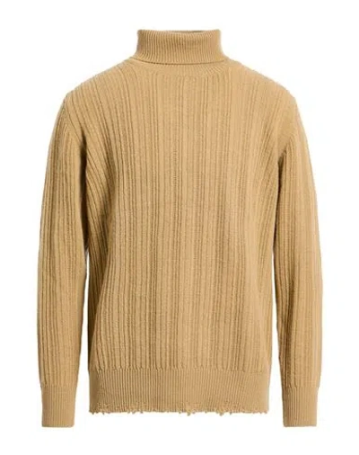 Paolo Pecora Man Turtleneck Camel Size Xl Virgin Wool In Nude