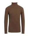 Paolo Pecora Man Turtleneck Camel Size Xl Virgin Wool In Beige