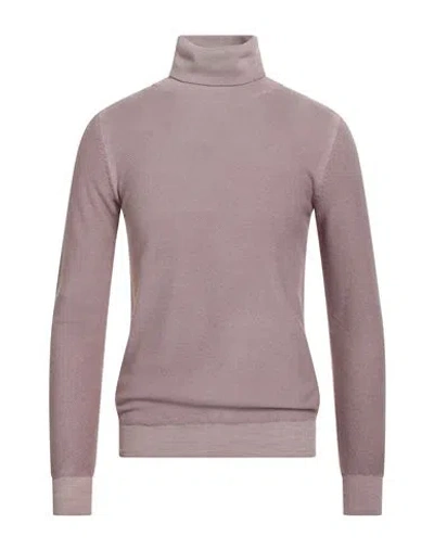Paolo Pecora Man Turtleneck Mauve Size Xl Virgin Wool In Pink
