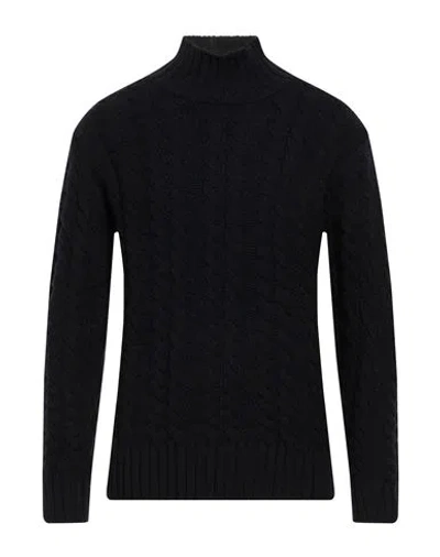 Paolo Pecora Man Turtleneck Midnight Blue Size L Virgin Wool In Blue