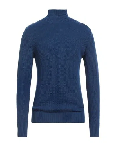Paolo Pecora Man Turtleneck Navy Blue Size L Virgin Wool In Navy Blue