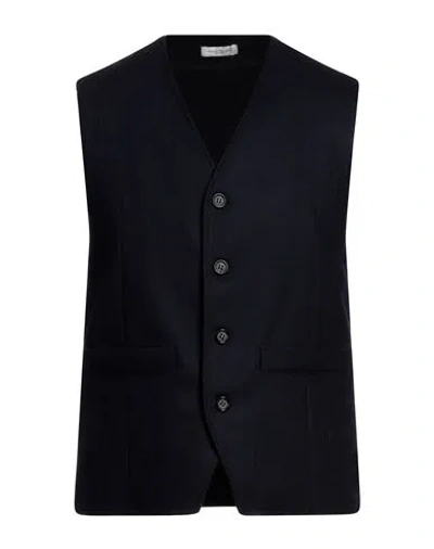 Paolo Pecora Man Tailored Vest Midnight Blue Size 38 Wool, Polyamide, Cashmere, Elastane