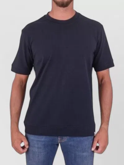 Paolo Pecora Mens Crew Neck Plain Short Sleeve T-shirt In Blue
