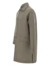 Paolo Pecora Micro-check Shirt-collar Coat In Neutral