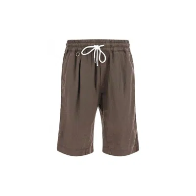 Paolo Pecora Milano Linen Shorts In Gray
