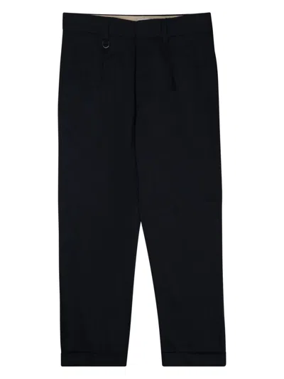 Paolo Pecora Milano Tailored Stretch Trousers In Blue