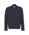 Paolo Pecora Minimalist Blouson Jacket With Clean Zipper Closure In Blue
