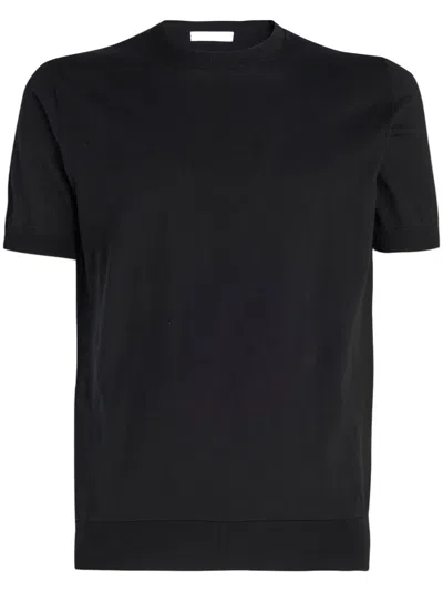 Paolo Pecora Navy Blue T-shirt In Black