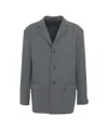 Paolo Pecora Notched Collar Blazer With Three-button Closure And Flap Pockets In Gray