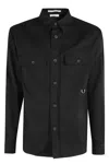 Shop Paolo Pecora Oversized Black Gabardine Shirt