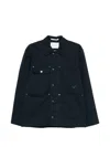 Paolo Pecora Oversized Shirt With Buttoned Pockets In Blue