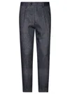 Paolo Pecora Tailored Grey Linen-blend Trousers With Pleats In Gray