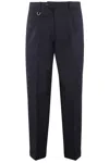Paolo Pecora Relaxed Fit Chinos With Ankle Cuff In Blue