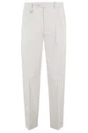 Paolo Pecora Tailored Ankle-cuff Trousers With Clean Silhouette In Panna