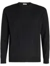 Paolo Pecora Long-sleeve Crewneck Sweater In Luxurious Virgin Wool In Black
