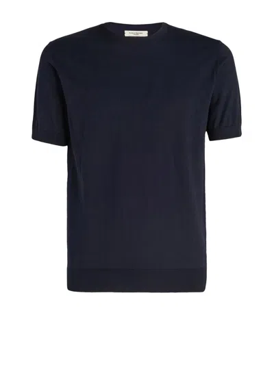 Paolo Pecora Black T-shirt In Blue