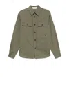 Paolo Pecora Brushed Gabardine Shirt In Green