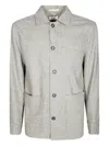 Paolo Pecora Pattern-check Micro Long-sleeves Overshirt In Neutral
