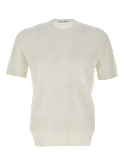 Paolo Pecora Patterned-jacquard T-shirt In Neutral