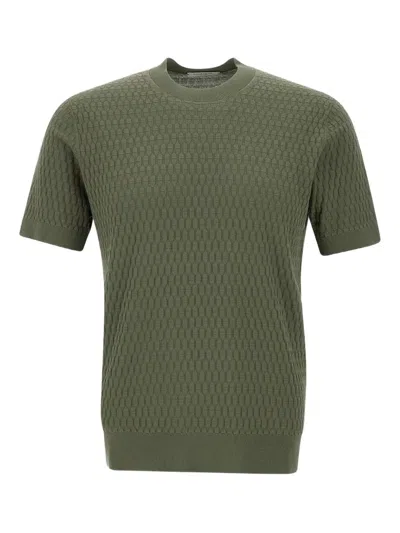 Paolo Pecora Patterned-jacquard T-shirt In Green