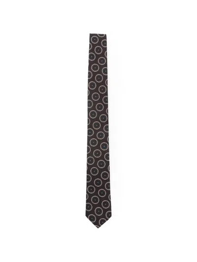 Paolo Pecora Kids' Patterned Tie In Brown