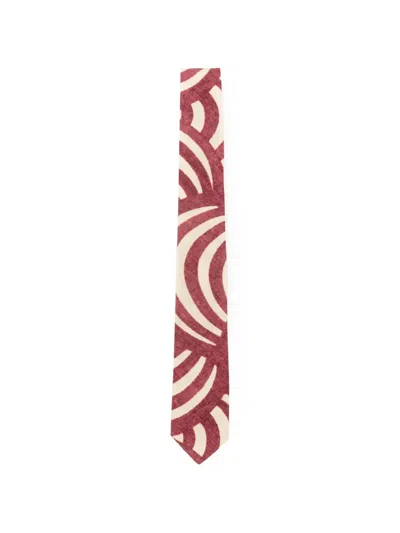 Paolo Pecora Kids' Patterned Tie In Burgundy