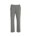 Paolo Pecora Permanent-crease Casual Trousers With Elastic Waistband In Gray