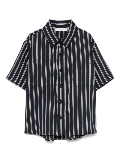 Paolo Pecora Kids' Pinstripe Shirt In Blue
